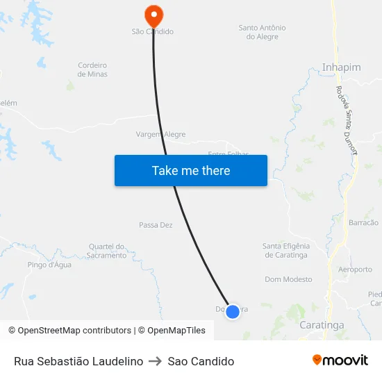 Rua Sebastião Laudelino to Sao Candido map