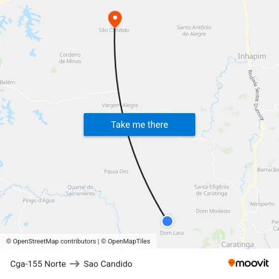 Cga-155 Norte to Sao Candido map