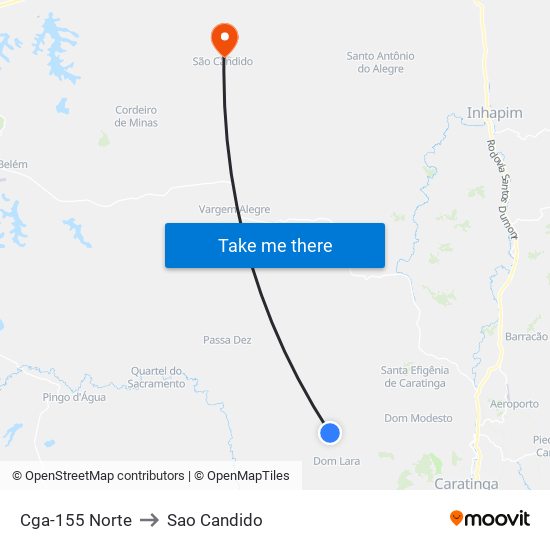Cga-155 Norte to Sao Candido map