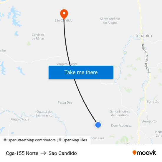 Cga-155 Norte to Sao Candido map