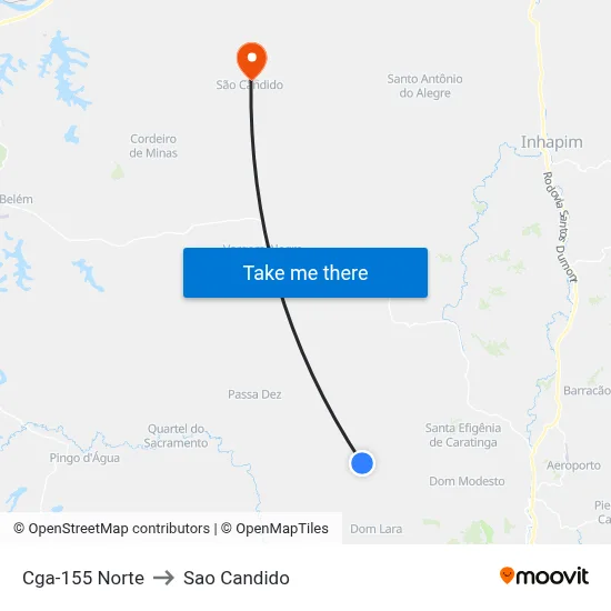 Cga-155 Norte to Sao Candido map