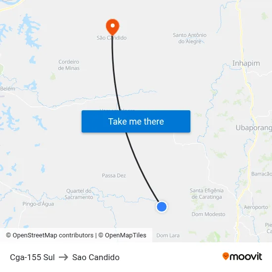 Cga-155 Sul to Sao Candido map
