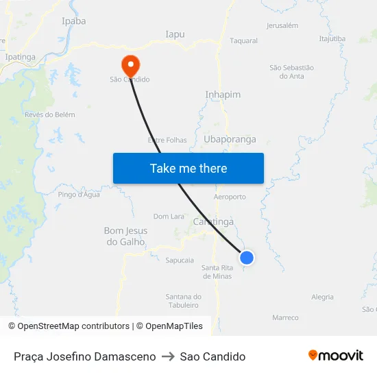 Praça Josefino Damasceno to Sao Candido map