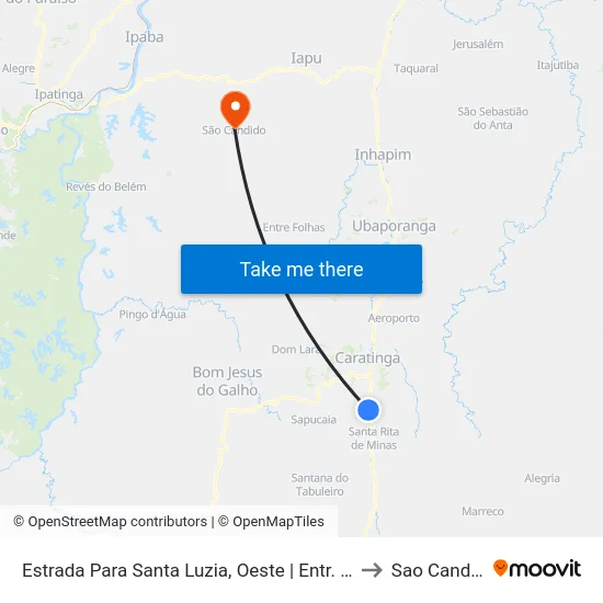 Estrada Para Santa Luzia, Oeste | Entr. Br-116 to Sao Candido map
