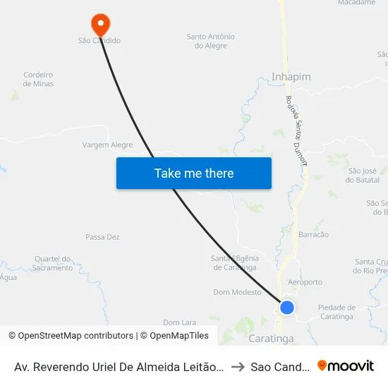 Av. Reverendo Uriel De Almeida Leitão, 1000 to Sao Candido map