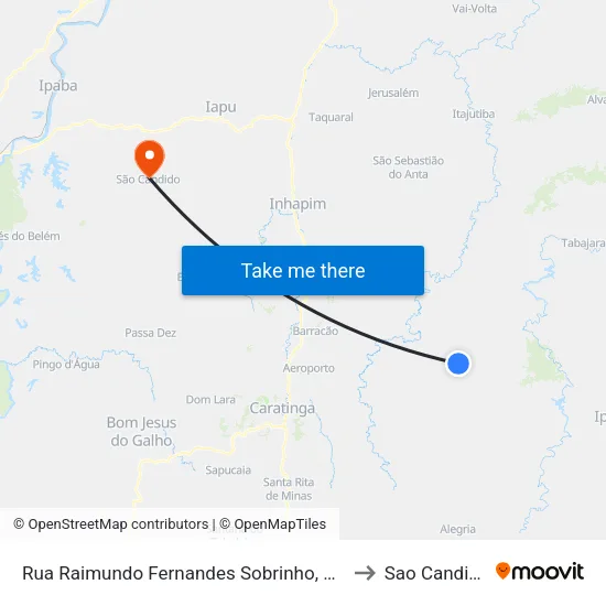 Rua Raimundo Fernandes Sobrinho, 190 to Sao Candido map