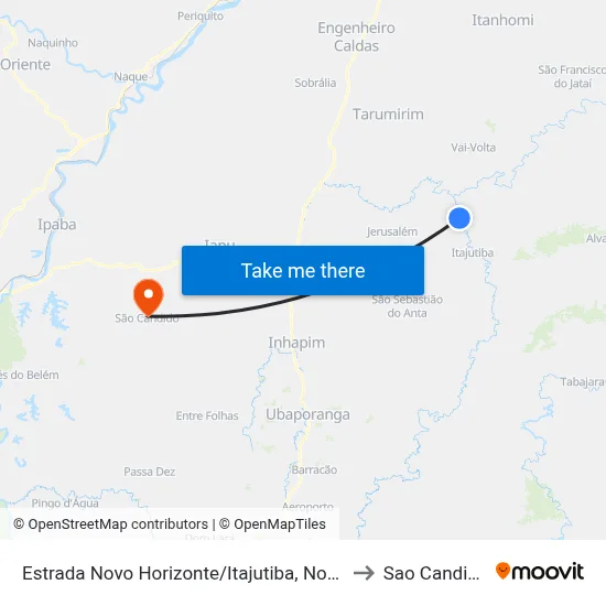 Estrada Novo Horizonte/Itajutiba, Norte to Sao Candido map
