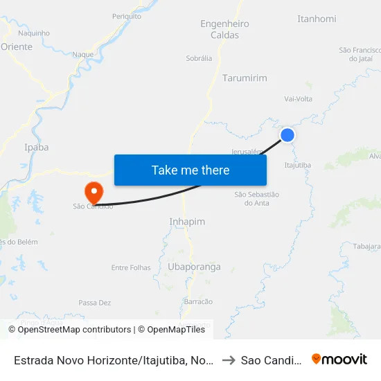 Estrada Novo Horizonte/Itajutiba, Norte to Sao Candido map