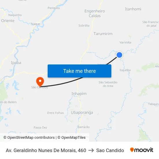 Av. Geraldinho Nunes De Morais, 460 to Sao Candido map