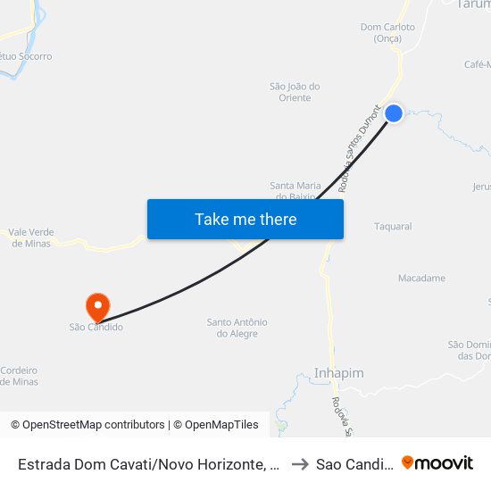 Estrada Dom Cavati/Novo Horizonte, Oeste to Sao Candido map