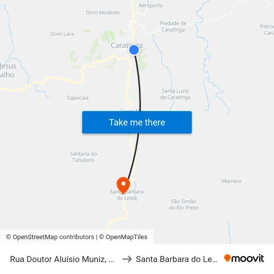 Rua Doutor Aluísio Muniz, 149 to Santa Barbara do Leste map