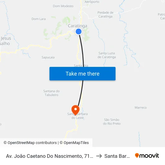 Av. João Caetano Do Nascimento, 712 Em Frente Ao Terminal Rodoviário to Santa Barbara do Leste map
