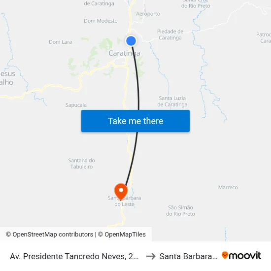 Av. Presidente Tancredo Neves, 2728 | Pista Principal to Santa Barbara do Leste map