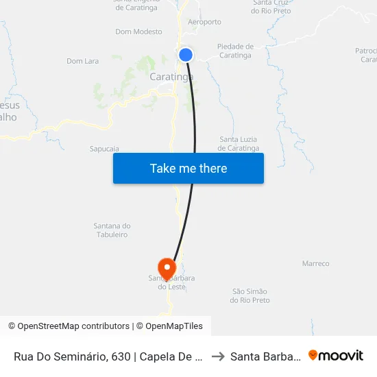 Rua Do Seminário, 630 | Capela De Nossa Senhora Do Rosário to Santa Barbara do Leste map