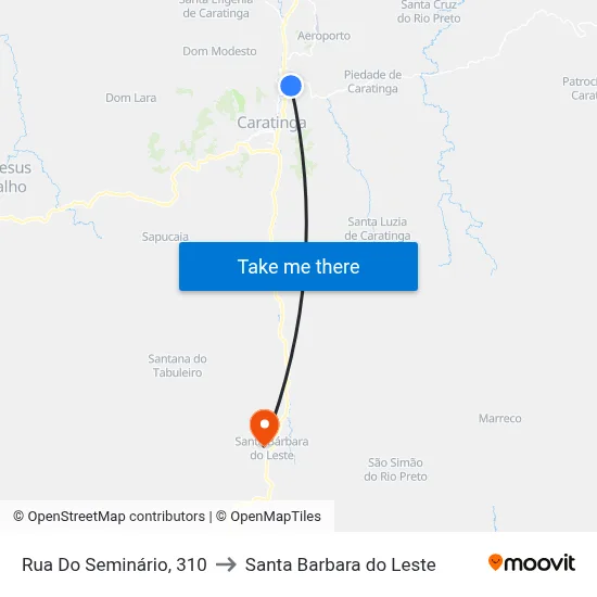 Rua Do Seminário, 310 to Santa Barbara do Leste map