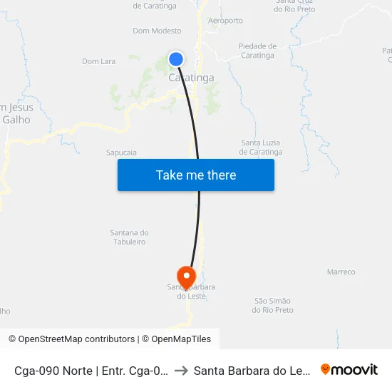 Cga-090 Norte | Entr. Cga-025 to Santa Barbara do Leste map