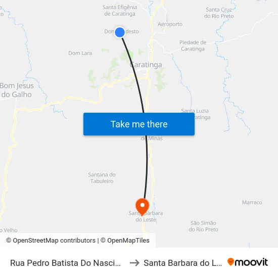 Rua Pedro Batista Do Nascimento to Santa Barbara do Leste map