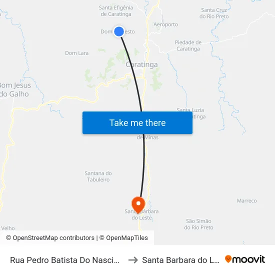 Rua Pedro Batista Do Nascimento to Santa Barbara do Leste map