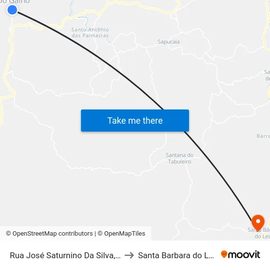 Rua José Saturnino Da Silva, 225 to Santa Barbara do Leste map