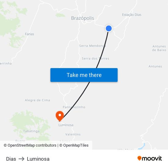 Dias to Luminosa map