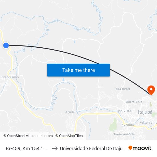 Br-459, Km 154,1 Sul to Universidade Federal De Itajubá map