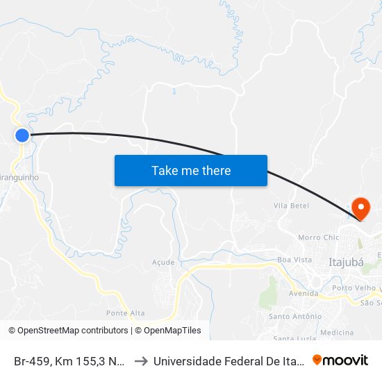 Br-459, Km 155,3 Norte to Universidade Federal De Itajubá map