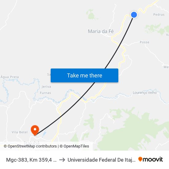 Mgc-383, Km 359,4 Sul to Universidade Federal De Itajubá map
