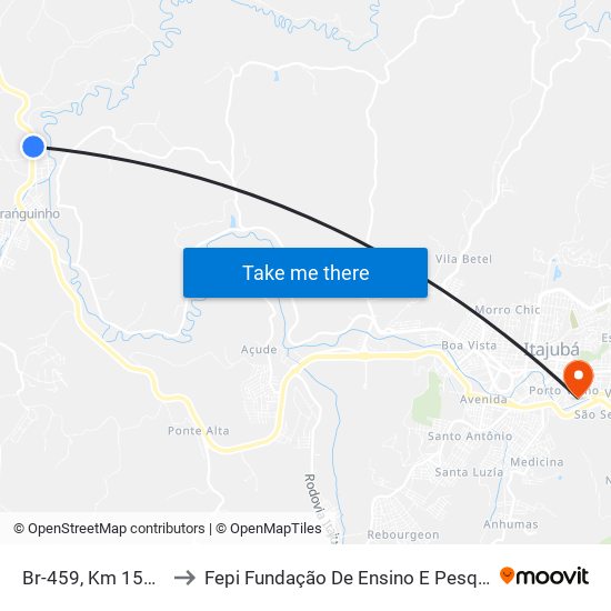 Br-459, Km 155,3 Norte to Fepi Fundação De Ensino E Pesquisa De Itajubá map