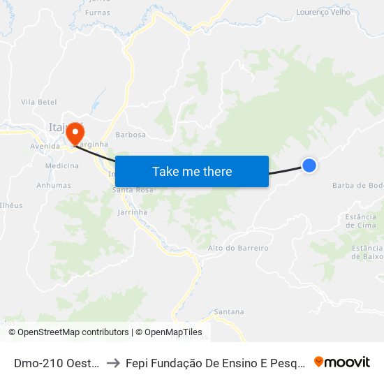 Dmo-210 Oeste | Salto to Fepi Fundação De Ensino E Pesquisa De Itajubá map