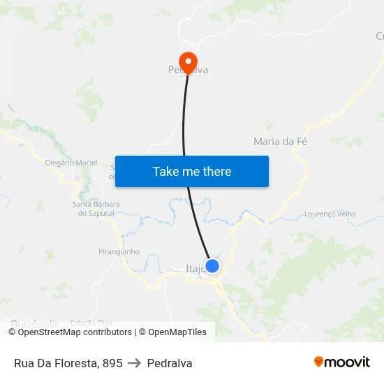 Rua Da Floresta, 895 to Pedralva map