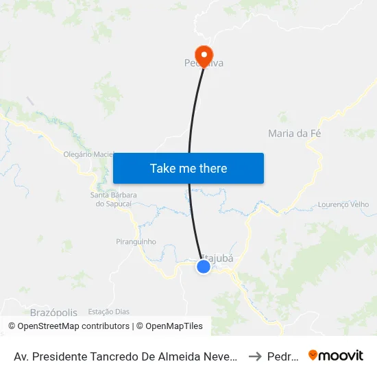 Av. Presidente Tancredo De Almeida Neves, 335 | Senac to Pedralva map