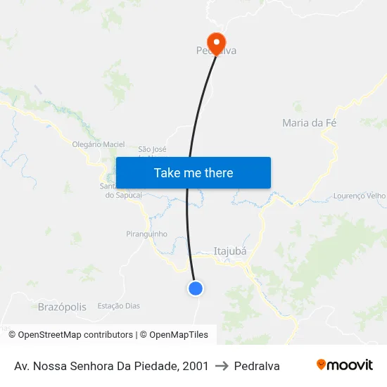 Av. Nossa Senhora Da Piedade, 2001 to Pedralva map