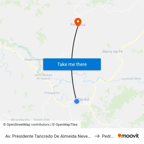 Av. Presidente Tancredo De Almeida Neves, 725 | Fania to Pedralva map