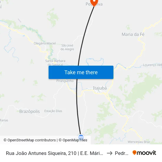 Rua João Antunes Siqueira, 210 | E.E. Mário Casassanta to Pedralva map