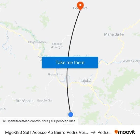 Mgc-383 Sul | Acesso Ao Bairro Pedra Vermelha to Pedralva map