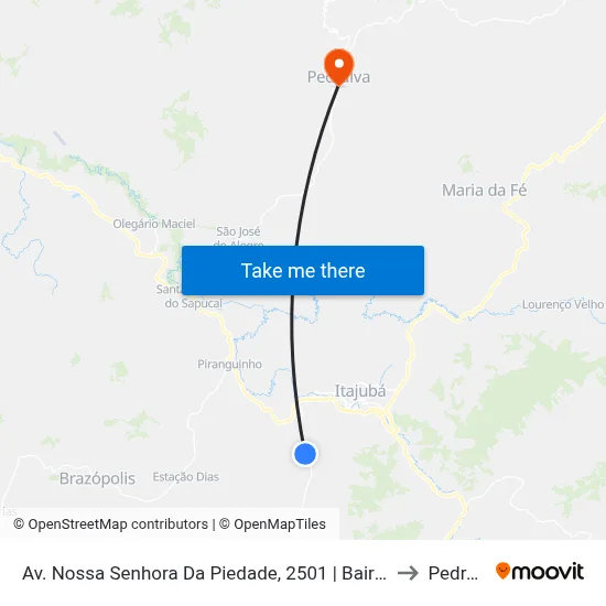 Av. Nossa Senhora Da Piedade, 2501 | Bairro Capituba to Pedralva map
