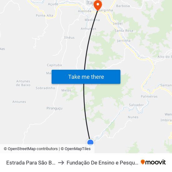 Estrada Para São Bernardo, Norte to Fundação De Ensino e Pesquisa De Itajubá (FEPI) map