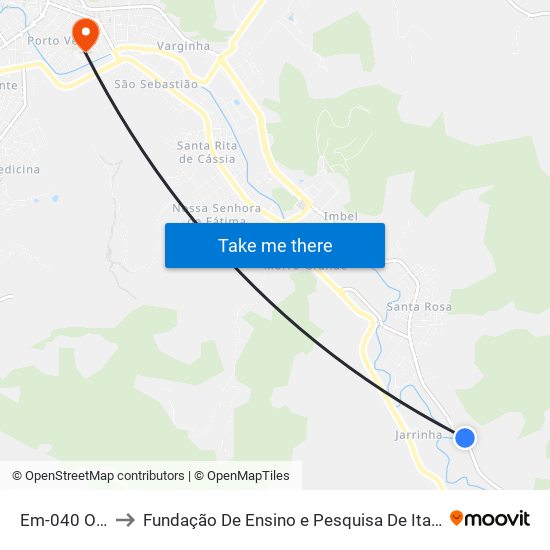 Em-040 Oeste to Fundação De Ensino e Pesquisa De Itajubá (FEPI) map