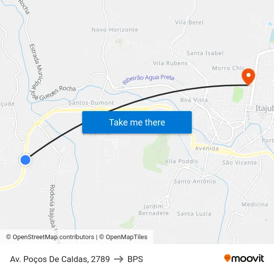 Av. Poços De Caldas, 2789 to BPS map