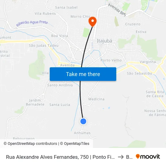 Rua Alexandre Alves Fernandes, 750 | Ponto Final Do Medicina to BPS map