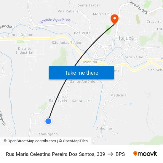 Rua Maria Celestina Pereira Dos Santos, 339 to BPS map