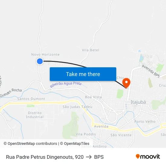 Rua Padre Petrus Dingenouts, 920 to BPS map