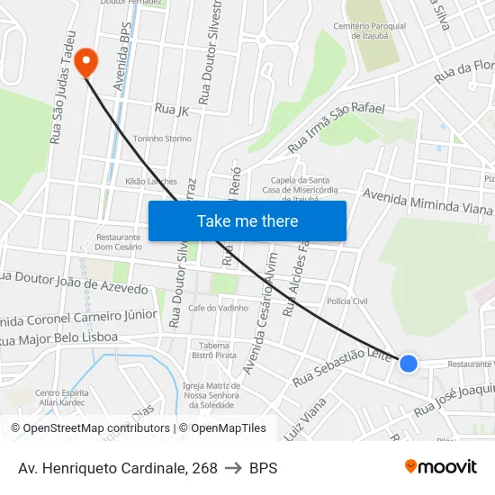 Av. Henriqueto Cardinale, 268 to BPS map