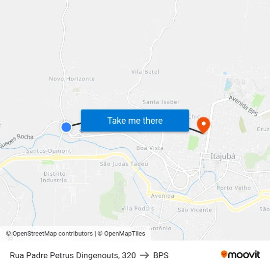 Rua Padre Petrus Dingenouts, 320 to BPS map