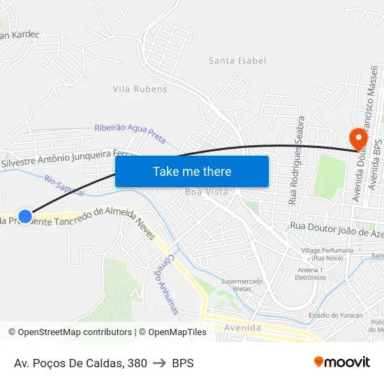 Av. Poços De Caldas, 380 to BPS map