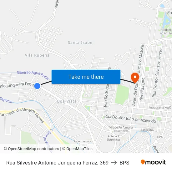 Rua Silvestre Antônio Junqueira Ferraz, 369 to BPS map