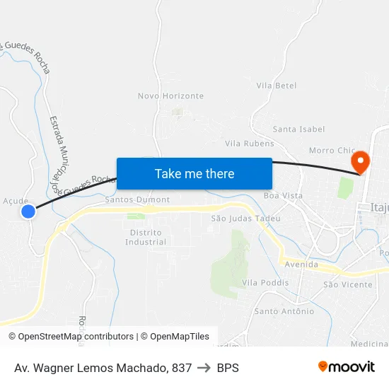 Av. Wagner Lemos Machado, 837 to BPS map