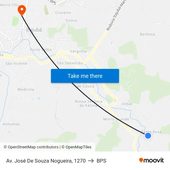 Av. José De Souza Nogueira, 1270 to BPS map