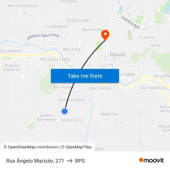 Rua Ângelo Marzulo, 271 to BPS map