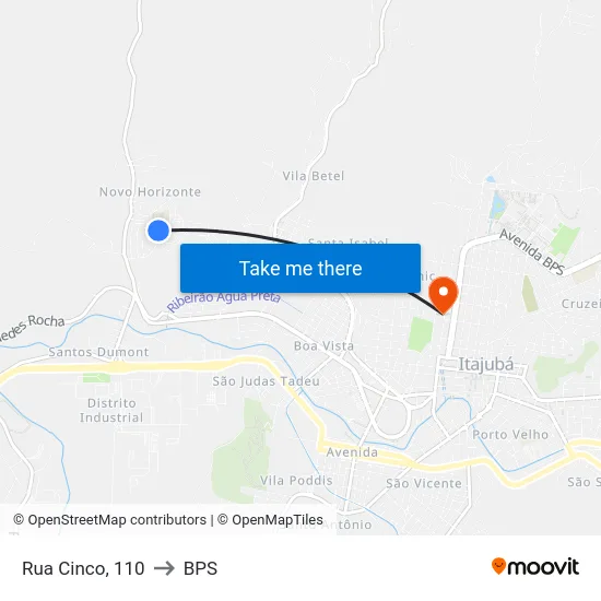 Rua Cinco, 110 to BPS map